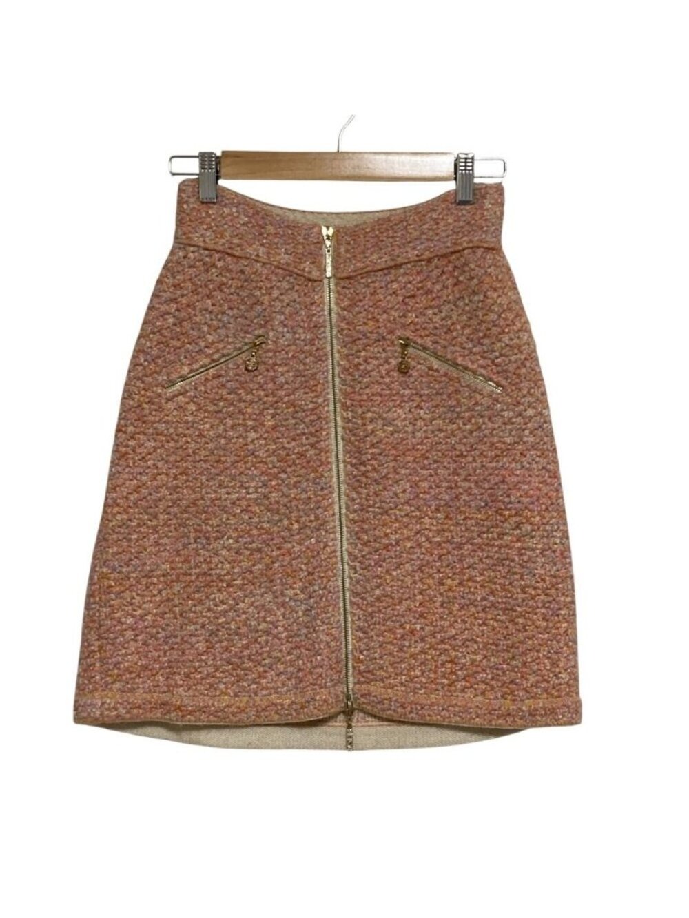 Chanel Tweed Skirt 36 Pink